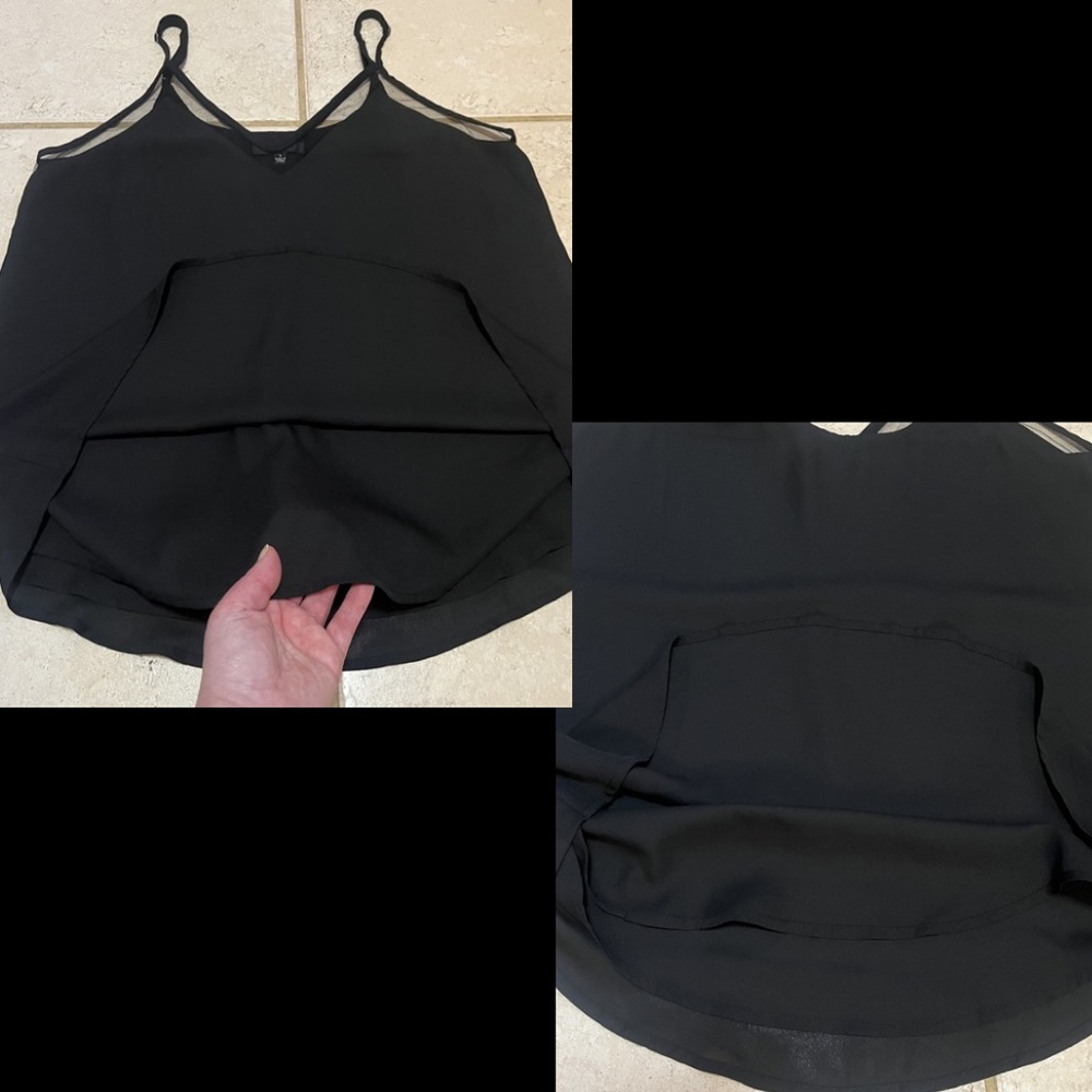Lulus Women's Black Sheer Mesh V-Neck Tank Top - Picture 10 of 12